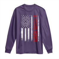 3 Years Sober Long Sleeve Shirt 3 Years Sobriety Anniversary Vintage American Flag