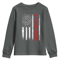 3 Years Sober Youth Sweatshirt 3 Years Sobriety Anniversary Vintage American Flag
