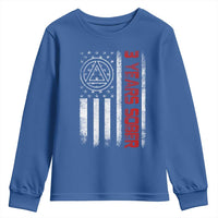 3 Years Sober Youth Sweatshirt 3 Years Sobriety Anniversary Vintage American Flag