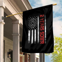 2 Years Sober Garden Flag 2 Years Sobriety Anniversary Vintage American Flag