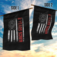2 Years Sober Garden Flag 2 Years Sobriety Anniversary Vintage American Flag