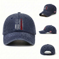 2 Years Sober Washed Cotton Baseball Cap 2 Years Sobriety Anniversary Vintage American Flag