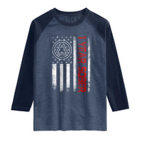 1 Year Sober Raglan Shirt 1 Year Sobriety Anniversary Vintage American Flag