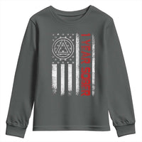 1 Year Sober Youth Sweatshirt 1 Year Sobriety Anniversary Vintage American Flag