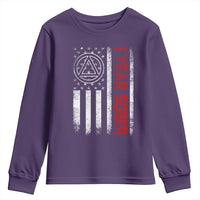 1 Year Sober Youth Sweatshirt 1 Year Sobriety Anniversary Vintage American Flag
