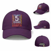 5 Years Of Being Sober Baseball Cap 5 Years Sobriety Anniversary Addiction Recovery