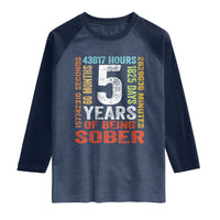 5 Years Of Being Sober Raglan Shirt 5 Years Sobriety Anniversary Addiction Recovery