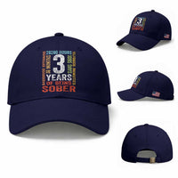 3 Years Of Being Sober Baseball Cap 3 Years Sobriety Anniversary Addiction Recovery