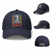 3 Years Of Being Sober Baseball Cap 3 Years Sobriety Anniversary Addiction Recovery