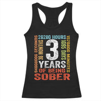 3 Years Of Being Sober Racerback Tank Top 3 Years Sobriety Anniversary Addiction Recovery
