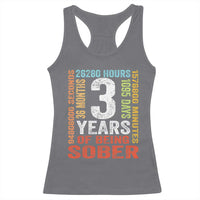 3 Years Of Being Sober Racerback Tank Top 3 Years Sobriety Anniversary Addiction Recovery