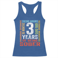 3 Years Of Being Sober Racerback Tank Top 3 Years Sobriety Anniversary Addiction Recovery