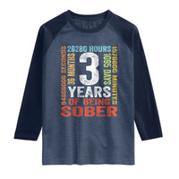 3 Years Of Being Sober Raglan Shirt 3 Years Sobriety Anniversary Addiction Recovery