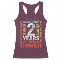 2 Years Of Being Sober Racerback Tank Top 2 Years Sobriety Anniversary Addiction Recovery