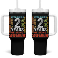 2 Years Of Being Sober Tumbler With Handle 2 Years Sobriety Anniversary Addiction Recovery