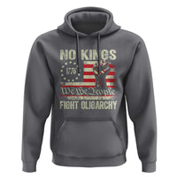 Funny No Kings Fight Oligarchy Hoodie Betsy Ross Flag Hand Fist - Wonder Print Shop