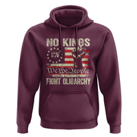 Funny No Kings Fight Oligarchy Hoodie Betsy Ross Flag Hand Fist - Wonder Print Shop