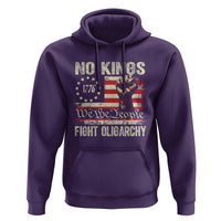 Funny No Kings Fight Oligarchy Hoodie Betsy Ross Flag Hand Fist - Wonder Print Shop