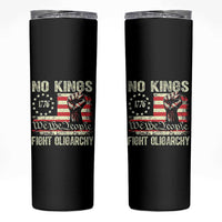 Funny No Kings Fight Oligarchy Skinny Tumbler Betsy Ross Flag Hand Fist - Wonder Print Shop