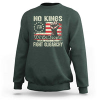 Funny No Kings Fight Oligarchy Sweatshirt Betsy Ross Flag Hand Fist - Wonder Print Shop