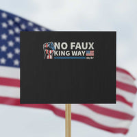 Funny No Faux King Way 8647 Protest Sign Vintage American Flag - Wonder Print Shop