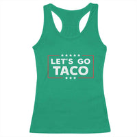 Funny Let's Go Taco Racerback Tank Top Vintage Star Stripes