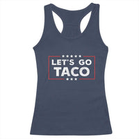 Funny Let's Go Taco Racerback Tank Top Vintage Star Stripes