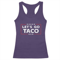 Funny Let's Go Taco Racerback Tank Top Vintage Star Stripes