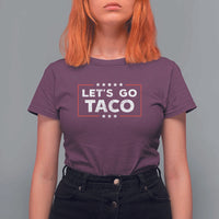 Funny Let's Go Taco T Shirt For Women Vintage Star Stripes