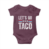 Funny Let's Go Taco Always Chickens Out Baby Onesie Vintage Star Stripes