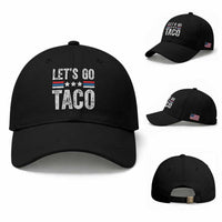 Funny Let's Go Taco Always Chickens Out Baseball Cap Vintage Star Stripes