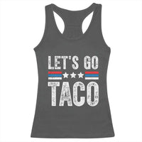 Funny Let's Go Taco Always Chickens Out Racerback Tank Top Vintage Star Stripes