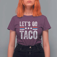 Funny Let's Go Taco Always Chickens Out T Shirt For Women Vintage Star Stripes