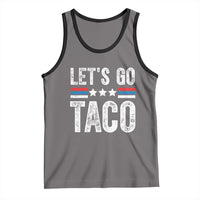 Funny Let's Go Taco Always Chickens Out Tank Top Vintage Star Stripes