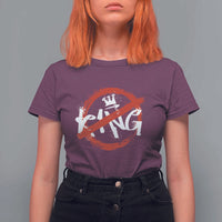 Funny No King Graffiti Style Crown T Shirt For Women - Wonder Print Shop