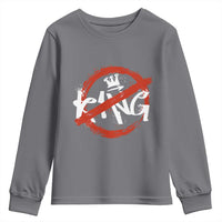Funny No King Graffiti Style Crown Youth Sweatshirt - Wonder Print Shop