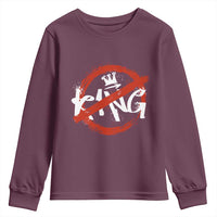 Funny No King Graffiti Style Crown Youth Sweatshirt - Wonder Print Shop