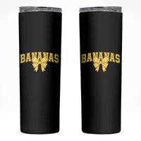 Funny Bananas Coquette Bow Baseball Player Skinny Tumbler - Wonder Print Shop