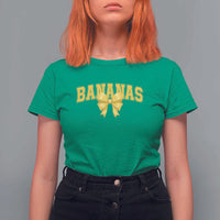 Funny Bananas Coquette Bow Baseball Player T Shirt For Women - Wonder Print Shop