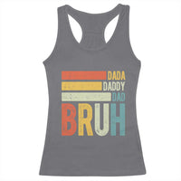 Funny Dada Daddy Dad Bruh Racerback Tank Top Fathers Day Vintage Stripes