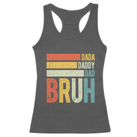 Funny Dada Daddy Dad Bruh Racerback Tank Top Fathers Day Vintage Stripes