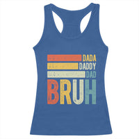 Funny Dada Daddy Dad Bruh Racerback Tank Top Fathers Day Vintage Stripes
