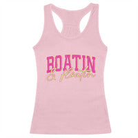 Funny Boating And Floatin Racerback Tank Top Summer Vacation Boat Lake Life - Wonder Print Shop