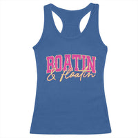 Funny Boating And Floatin Racerback Tank Top Summer Vacation Boat Lake Life - Wonder Print Shop