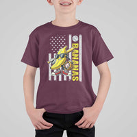 Funny Bananas Lover Baseball Vintage American Flag T Shirt For Kid - Wonder Print Shop