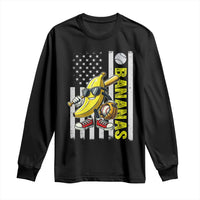 Funny Bananas Lover Baseball Vintage American Flag Long Sleeve Shirt - Wonder Print Shop