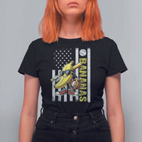Funny Bananas Lover Baseball Vintage American Flag T Shirt For Women - Wonder Print Shop