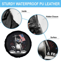 Funny Feral And Free Spare Tire Cover 4th of July Patriotic Raccoon With American Flag Fireworks - Wonder Print Shop