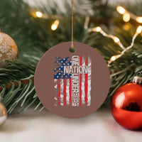 One Nation Under God Ceramic Ornament 4th Of July Patriotic Christian Vintage Cross American Flag - Wonder Print Shop
