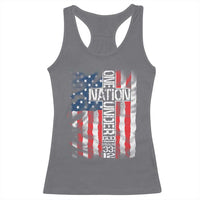 One Nation Under God Racerback Tank Top 4th Of July Patriotic Christian Vintage Cross American Flag - Wonder Print Shop